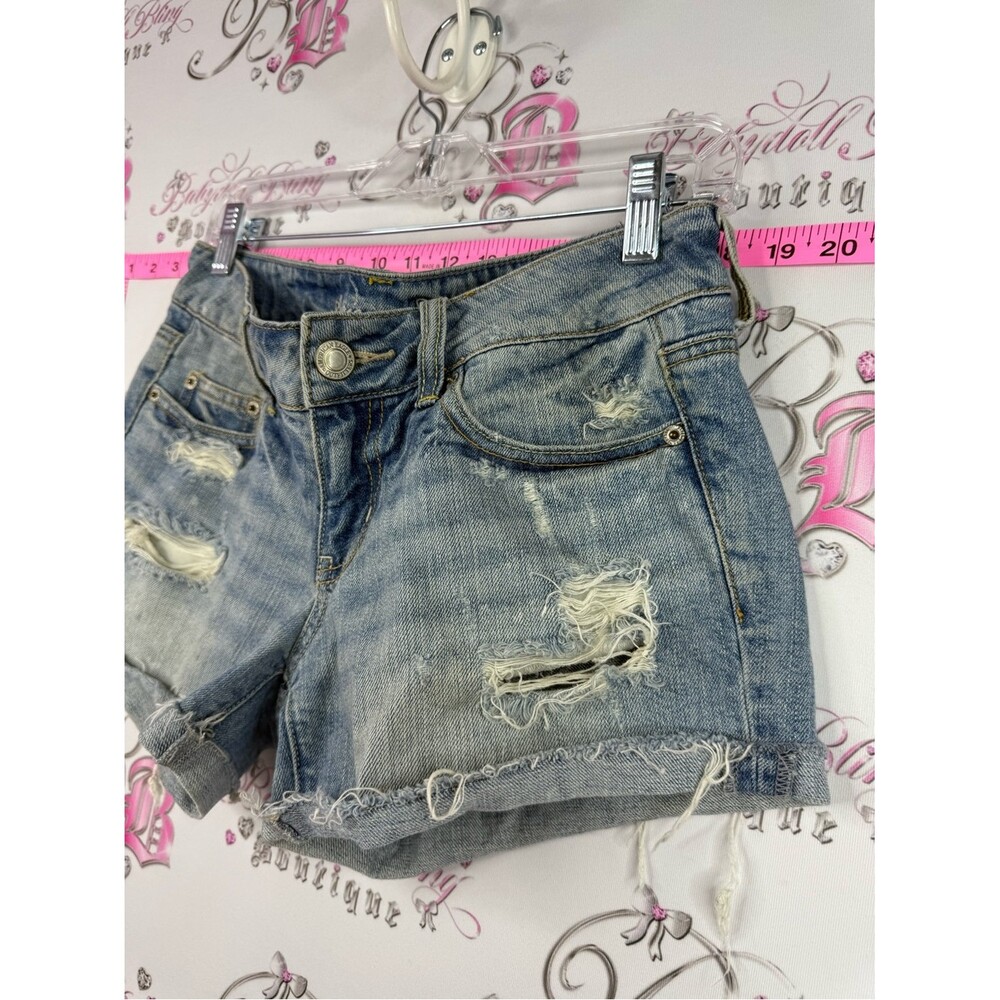American Eagle Outfitters shorts Distressed Light Blue Denim Cutoff Shorts - Picture 4 of 9